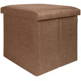 Intirilife Sitzhocker 38x38x38 cm in BERNSTEIN BRAUN - Sitzwürfel