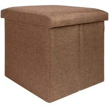 Intirilife Sitzhocker 38x38x38 cm in BERNSTEIN BRAUN - Sitzwürfel
