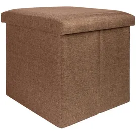 Intirilife Sitzhocker 38x38x38 cm in BERNSTEIN BRAUN - Sitzwürfel