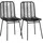 Homcom 2er-Set Esszimmerstuhl Küchenstuhl Wohnzimmerstuhl mit Rückenlehne Essstuhl mit Rattenoptik für Esszimmer Wohnzimmer Stahl Schwarz 44 x 58 x 85