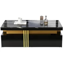 stilvora Couchtisch Schwarz MDF 100 x 40 x 50 cm