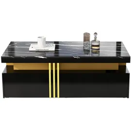 stilvora Couchtisch Schwarz MDF 100 x 40 x 50 cm