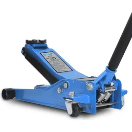 BITUXX Hydraulischer Rangierwagenheber 3T extra flach Wagenheber hydraulisch 3 Tonnen Hubhöhe von 8 cm bis 51 cm inkl. Gummiauflage und mit 2 Hydraulikkolben