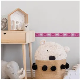 A.S. Creations Only Borders Bordüre 5 cm 5 m 281838 rosa/weiß/mehrfarbig