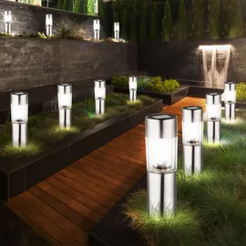 GLOBO LED Solarleuchte edelstahl 4 St.