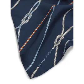 Tommy Hilfiger Tuch aus reiner Seide mit Logo-Schriftzug, Blau, 1