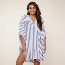 LINGADORE Damen Kleid Kaftan, Stripes print, 40/42