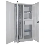 Pavoy Stahl-Vertikalauszugsschrank, Trennwand, 2 Auszüge, 3 FB, 2 Schubladen, RAL 7035