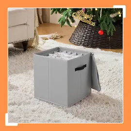 Relaxdays Weihnachtskugel Aufbewahrungsbox, Grau,Schwarz