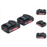 Metabo Akku Set 2x Li-Power Akkupack 18 V 2,0 Ah CAS Li-Ion Akku ( 2x 625596000 ) mit Ladestandsanzeige