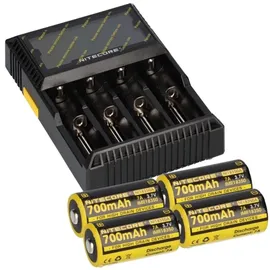 Nitecore Set Nitecore D4 Ladegerät + 4x Nitecore 18350 Li-Ion Akku