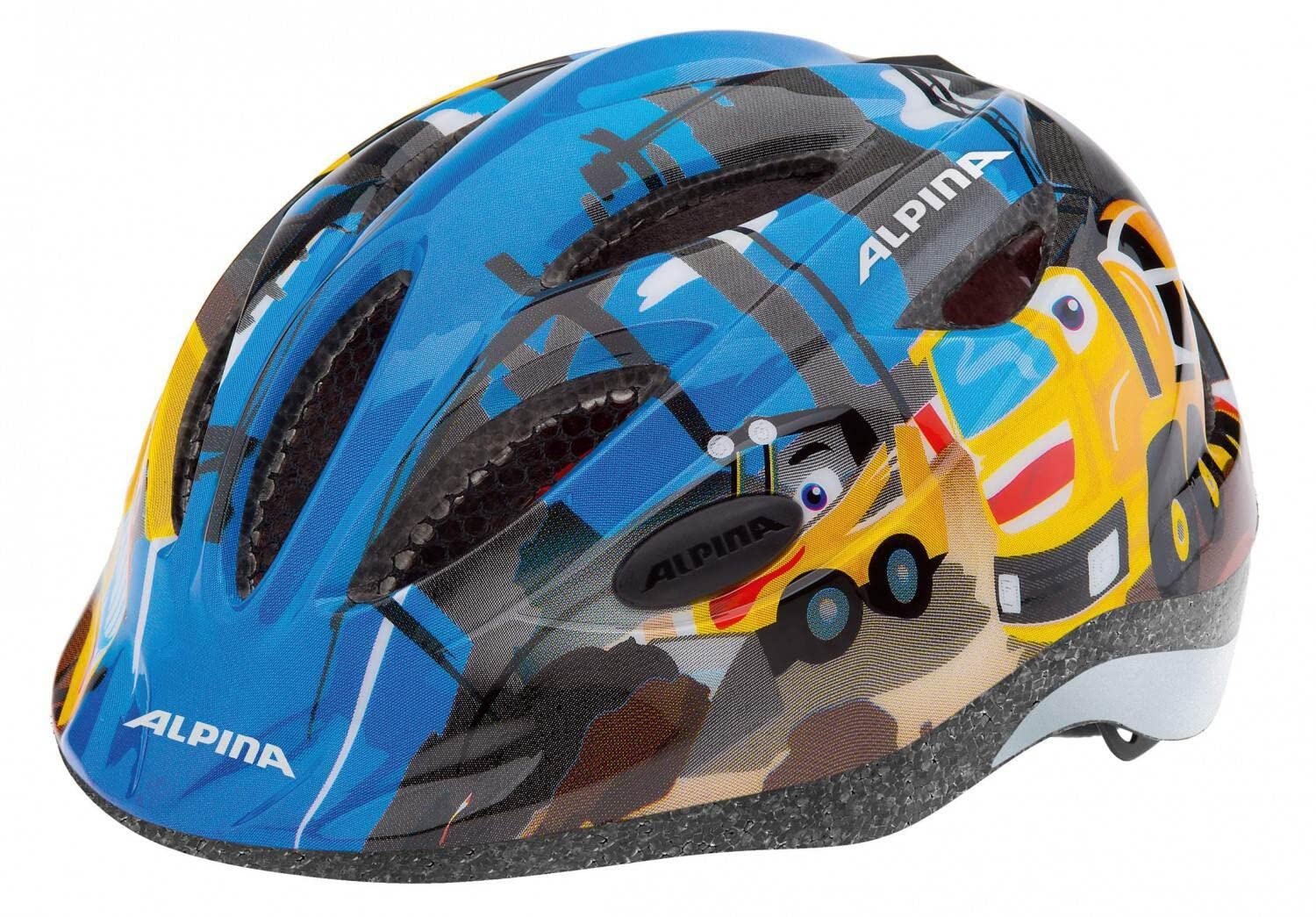 ALPINA GAMMA 2.0 - Individuell Anpassbarer und Optimal Belüfteter Fahrradhelm Mit Reflektoren und Fliegennetz Für Kinder, construction, 46-51 cm