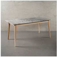 MAGNA Atelier Esstisch MALMÖ mit Marmor Tischplatte, Dining Table, Küchentisch, Esche Gestell, 160x80x75cm grau