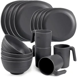 luxuskollektion Geschirrset 16-tlg. grau