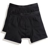 Fruit of the Loom Classic Boxer, Klassisch geschnittene Shorts mit längerem Bein im 2er Pack, schwarz, S