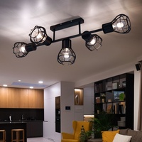 GLOBO Deckenleuchte Deckenlampe Spotleuchte Esszimmer Käfigoptik 5 flammig Deckenlampen,
