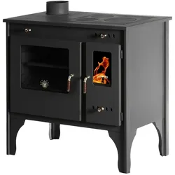 EEK A+ Küchenofen Holzherd Retro ECO schwarz, linke Version