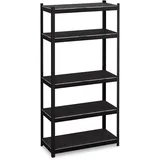 Relaxdays Schwerlastregal, HBT 180x90x40 cm, 875kg, 5 Böden, Keller, Garage, Standregal Wohnzimmer, Büro, Stahl, schwarz