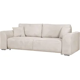 INOSIGN 3-Sitzer INOSIGN "BEATRICE, B: 250 cm - wahlweise mit Bettfunktion", beige (creme), B:250cm H:92cm T:107cm, 100% Polyester, Sofas, u. Bettkasten, incl. 2 Zierkissen