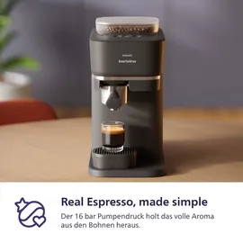 Philips Baristina Espressomaschine BAR308/60 Schwarzgrau inkl. Milchaufschäumer