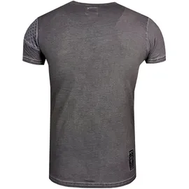 RUSTY NEAL T-Shirt RUSTY NEAL, Herren, Gr. 3XL, grau (anthrazit), 100% Baumwolle, mehrfarbig, normal, Rundhals, Shirts T-Shirt, mit schicker Knopfleiste