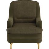 sit&more Sessel »Orient«, inkl. 1 Zierkissen mit Strass-Stein, goldfabene Metallfüße grün