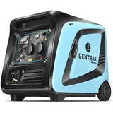 GENTRAX Inverter Stromgenerator 3500W 4200W MAX, Notstromaggregat benzin leise mit 3 Arten von Start-ups, LCD-Dispaly, Griffe und Rollen,Generator mit USB 230V Steckdosen Für Camping Outdoor Wohnmobil