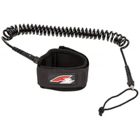 F2 Stand Up Paddling Leash Fuß Coiled Leash Schwarz