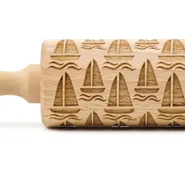 Folkroll Teigroller FOLKROLL "3D-Motiv-Teigrolle", braun, L:43cm, Teigroller, Boot