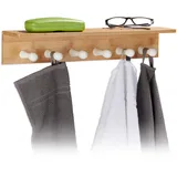 Relaxdays Handtuchhalter Wand Bambus Braun