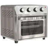 Minibackofen mit Umluft und 6 Heizmodi 24L Heißluftfritteuse Multifunktionsofen Airfryer Silber