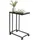 Relaxdays Beistelltisch mit Rollen, HxBxT: 68 x 50 x 35 cm, MDF, Metall, C-Form, Sofatisch zum Unterschieben, schwarz