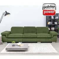 polsterpower Ecksofa - grün - mit Funktionen Sofa Wohnlandschaft Couch