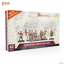 Dungeons & Lasers - NPC Miniaturen (Unbemalt) - Townsfolk Miniature Pack