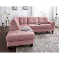 sit&more Ecksofa Varese L-Form, mit Federkern, wahlweise mit Bettfunktion und Stauraum rosa