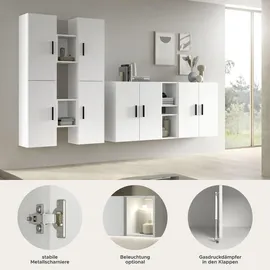 xonox.home Xonox Wohnwand, Weiß, Holzwerkstoff, 270x182x34 cm Wohnzimmer, Wohnwände, Anbauwände