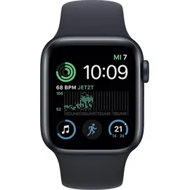 Apple Watch SE 2022 GPS + Cellular 44 mm Aluminiumgehäuse mitternacht, Sportarmband mitternacht