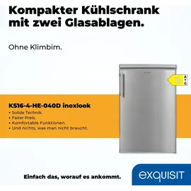 Exquisit KS16-4-HE-040D Kühlschrank (109 l, 850 mm hoch, Inoxlook)