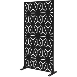 ML-Design Metall-Sichtschutz Torino 90x180 cm aus Stahl Raumteiler mit 3 Paneele, Trennwand erweiterbar mit Ständer, Paravent Deko Sichtschutzwand