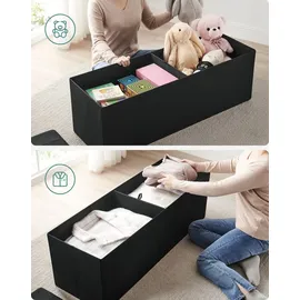 Songmics Sitzbank Truhenbank Schwarz 38 x 110 x 38 cm