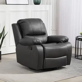 Homcom Relaxsessel Fernsehsessel Mikroraserstoff 93 x 98 x 100 cm Schwarz mit Liegefunktion