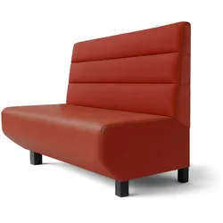 Wagner F | Gastrobank | B:H 100 x 100 cm | Rot | Horizontal Gestreift | Leder