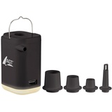 AGT Ballonpumpe: Mini-4in1-Akku-Luftpumpe, 4 Aufsätze, Powerbank-Funktion, 180l/Min (Elektronische Luftpumpe, Luftpumpe USB, 12V Batterie)