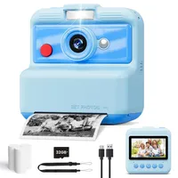 CAMCLID Sofortbildkamera Kinder, 3,0 Zoll Bildschirm Kinderkamera Sofortbildkamera, 48MP/2,5K UHD Kinder Kamera Sofortdruck mit 32GB Karte, Spielzeug Geschenk für Jungen und Mädchen 3-12 Jahr