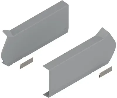 AVENTOS HF Hochfaltklappe, Abdeckkappe groß, glatt, links/rechts, hellgrau/inox-g.