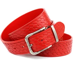 Ledergürtel ANTHONI CROWN, Damen, Gr. 100, rot, Rindsleder, casual, Gürtel