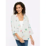 Heine Blusenjacke in ecru-erdbeere-gemustert | Gr.: 32-34