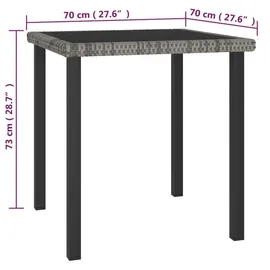 vidaXL Garten-Essgruppe 3-tlg. Grau