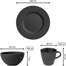 Villeroy & Boch Manufacture Rock Frühstücks-Set 6-tlg. schwarz