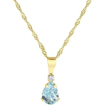 Fascination by Ellen K. Kette mit Anhänger 375 Gold mit Blautopas (beh) und Zirkonia weiß / Gold